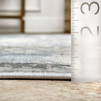 Gray Abstract Synthetic Easy Care 3' x 5' Area Rug