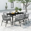 vidaXL Patio Dining Set Outdoor Dining Set Table and Chair Set for Garden - Gray 55.1" Table Length 6 Items - 2 of 4
