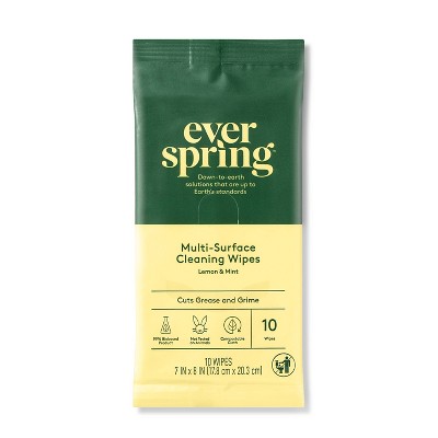 Lemon & Mint Multi-Surface Cleaning Wipes - 10ct - Everspring™