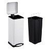 8 Gallon (30L) Step Trash Can, Stainless Steel Bathroom Garbage Can with Lid and Foot Pedal - 3 of 4