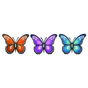Transpac Metal Natural Butterfly Wall Decor Set of 3 Spring Home Decorations - 1 of 1