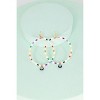 Slickblue Women's Drop Earrings, Pearl Evil Eye Beaded Hoops, Fashion Earrings, Festival Style, Gold Red/Blue, 4" - 3 of 3