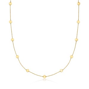Pure Collection by Ross-Simons Italian 14kt Yellow Gold Disc Station Necklace - 1 of 4