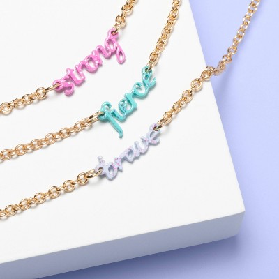 Girls' 3pk Glitter Necklaces - More Than Magic™