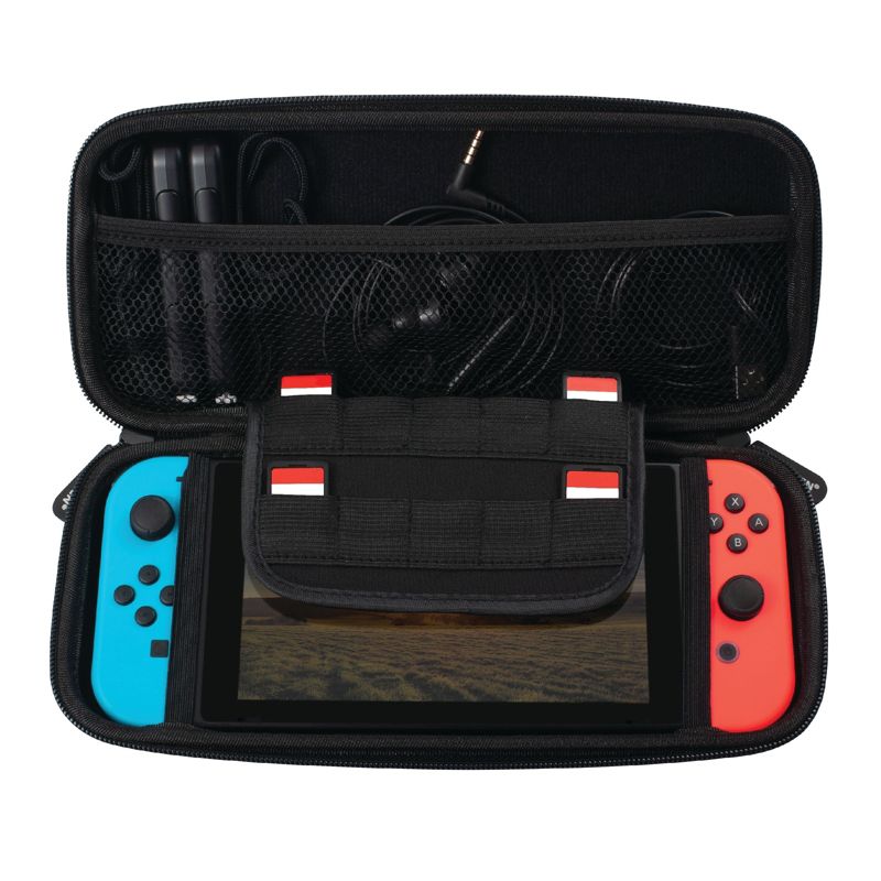 Insten Carrying Case For Nintendo Switch & OLED Model Console with 10 Game Slot, Hard Travel Case for Joycon and Adapter, Black, 5 of 12