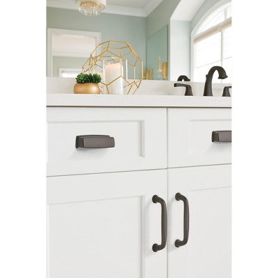 Black Bronze 3-3/4 Inch Cup Pull with Mounting Hardware