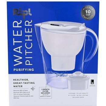 Ripl 10 cups Clear Water Filter Pitcher