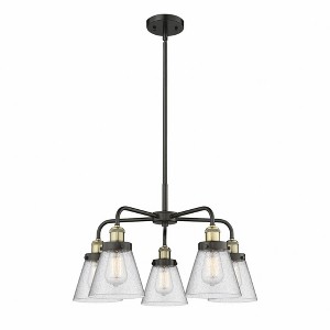Cone - 5 Light Stem Hung Chandelier In Art Deco Style-14.75 Inches Tall and 24.25 Inches Wide - 1 of 1