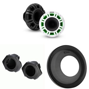 Kicker KMXL Horn-Loaded LED Powersports Speakers w/ Grilles & Polaris RZR Front 6.5" Speaker Pods 2014-UP ( Except PRO XP) - 1 of 4