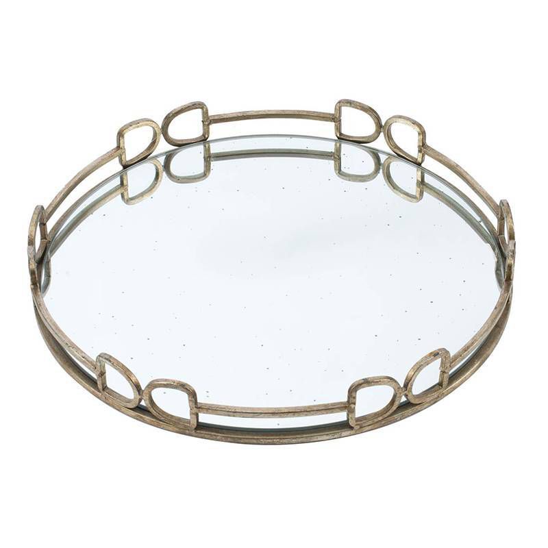 Round Decorative Tray with Mirrored Finish, 6 of 9
