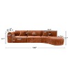 Christopher Knight Home Ilka 140" Modern Fully Compressed Sponge 5 Seater Curved Sectional Sofa - 3 of 4