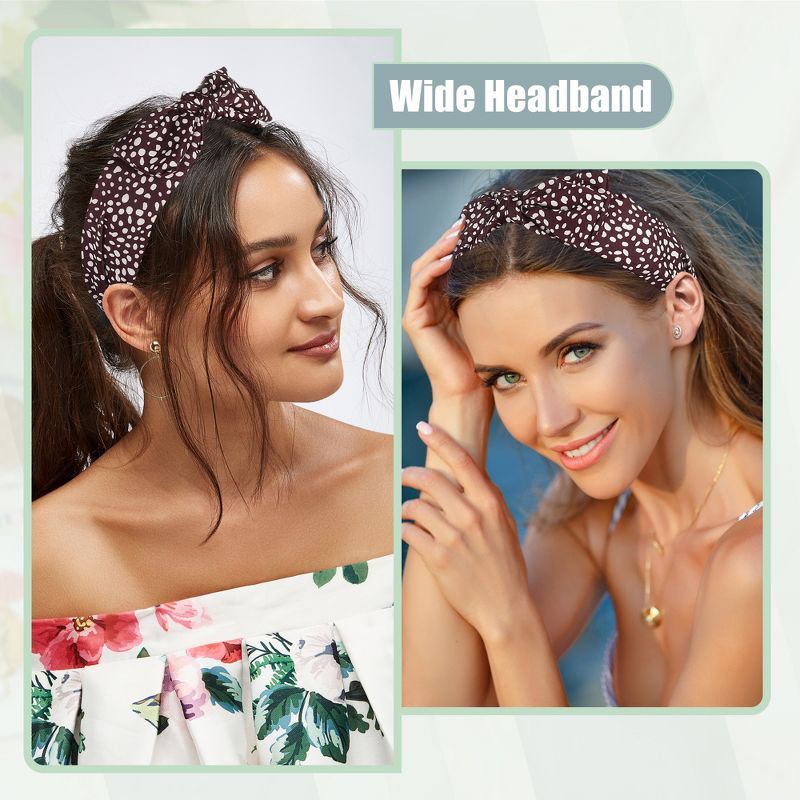 Unique Bargains Women's Fashion Leopard Spot Wide Bow Headbands, 2 of 7