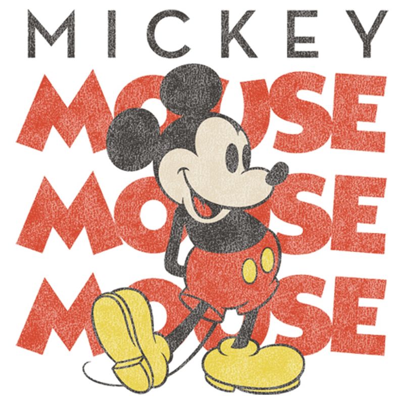 Girl's Disney Mickey Mouse Name Stack Distressed T-Shirt, 2 of 5