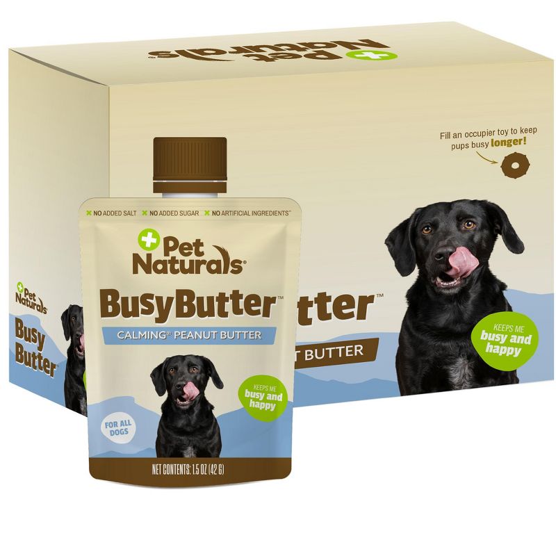 Pet Naturals BusyButter Easy Squeeze Calming Peanut Butter for Dogs, 6 Pouches - Great for Treats, Training, Calming, and Occupier Toys - No Added, 3 of 4