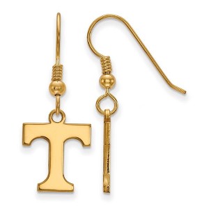 Black Bow Jewelry 14k Yellow Gold Plated Sterling Silver Tennessee Volunteers NCAA Dangle Earrings - 1 of 3