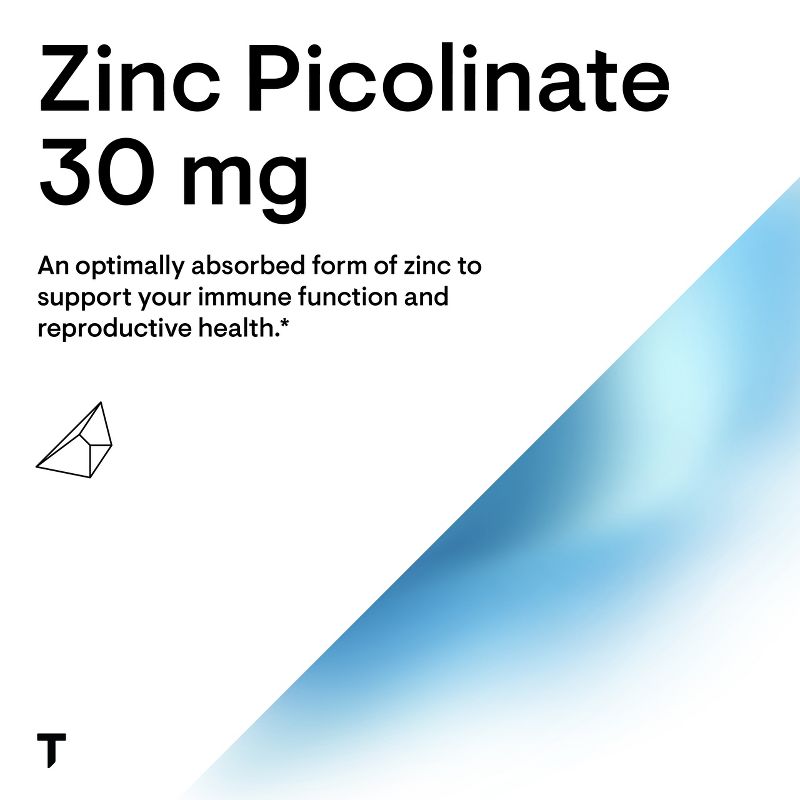 Thorne Zinc Picolinate 30 mg - Well-Absorbed Zinc Supplement for Growth and Immune Function - 180 Capsules, 4 of 8