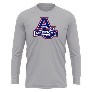 American University Adult Sport Long Sleeve Shirt Primary Logo, Athletic Heather - 1 of 4