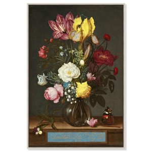 Art Remedy Ambrosius Bosschaert the Elder - Bouquet of Flower in a glass vase Classical vintage floral vase wall art Framed - 1 of 4