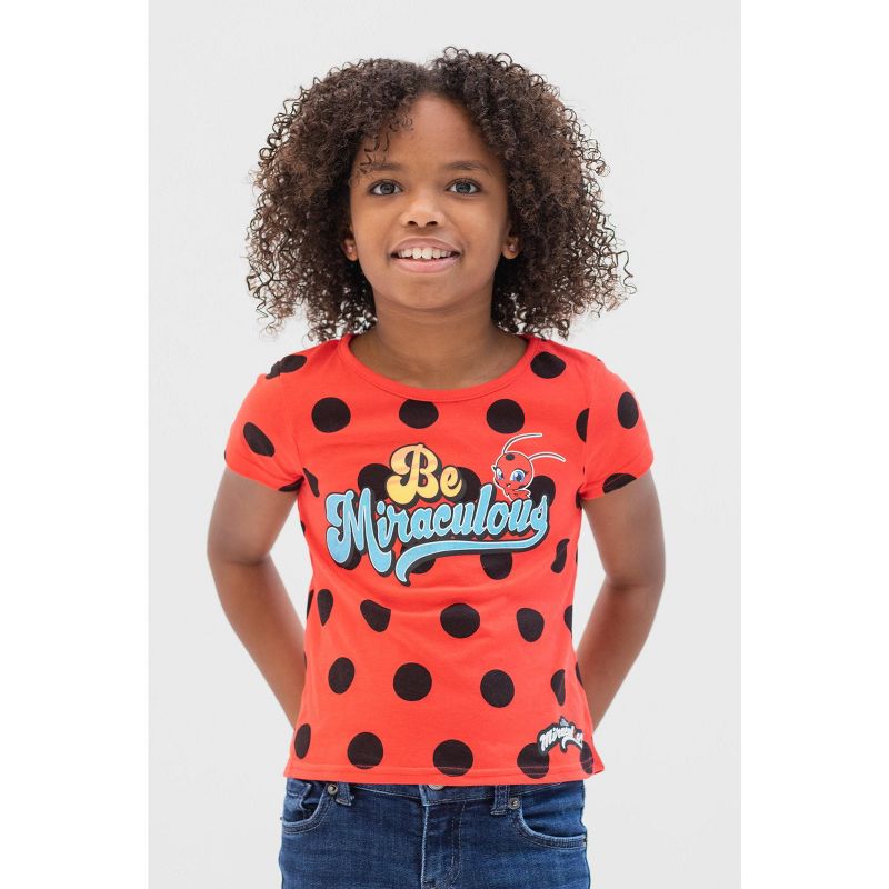 Miraculous Ladybug Cat Noir Rena Rouge Girls 2 Pack T-Shirts Little Kid to Big Kid, 4 of 8