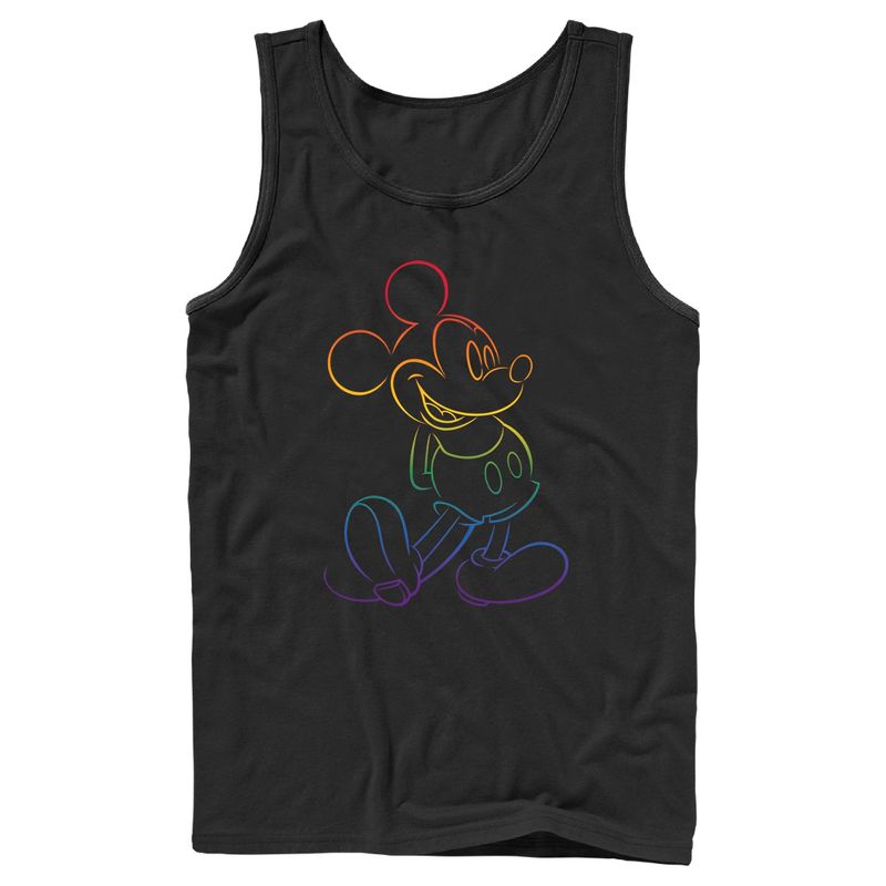 Men's Mickey & Friends Rainbow Mickey Mouse Outline Tank Top, 1 of 6