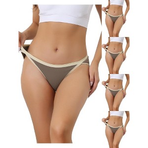 Allegra K Women's Cotton Low Waist Breathable Stretch Hipster Briefs Multicolored - 1 of 4