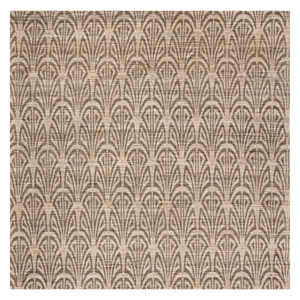 6'x6' Geometric Woven Square Area Rug Light Beige/Gray - Safavieh