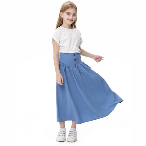 Blue swing long sleeves shirt dress women 4882