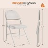 Metal Foldable Chair with and Non-Slip Feet Pads, Pu Party Chairs for Indoors and Outdoors, Room, Dining Room, in 1 Box - 3 of 4