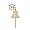 Brass Bell Wall Decor with Ship wheel Backing - Olivia & May - 2 of 4