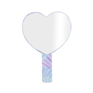 Unique Bargains Heart Shape Cosmetic Mirror Assorted Color 1 Pc - 1 of 3
