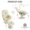PU Leather Massage Recliner Chair with Ottoman and Heated Seat,360° Swivel and 140° Adjustable Backrest Recliner-The Pop Home - 4 of 4
