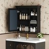MAYEERTY 28.74" Bathroom Medicine Cabinet with Mirror, Wall Mounted Mirror Cabinet with Storage Organizer for Bathroom Black - 3 of 4