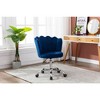 Velvet 360° Swivel Shell Chair With Metal Legs, Height Adjustable Computer Desk Chair for Living Room Office - 2 of 4