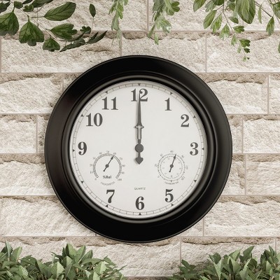Decorative Indoor/Outdoor Wall Thermometer, Temperature, and Hygrometer Gauge - for Home, Patio, Porch, or Sunroom by Nature Spring