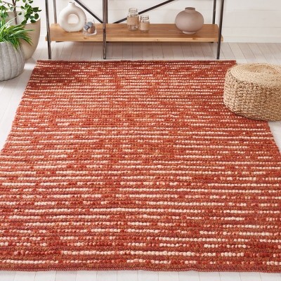 Rust Multi Hand-Knotted Wool Bohemian Area Rug