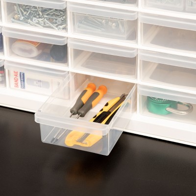 Compact White Stackable 44-Drawer Organizer Cabinet
