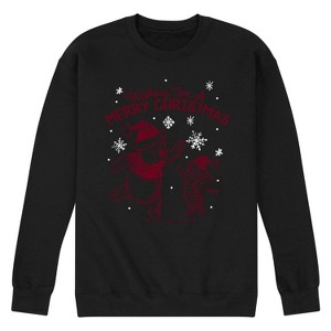 Men's - Winnie the Pooh - Wishing For A Merry Christmas Graphic Fleece Sweatshirt - 1 of 4