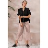 ECUPPER Womens Cotton Cropped Pants Loose Fit Wide Leg Capri Casual Plus Size Elastic Waist Trousers - 4 of 4