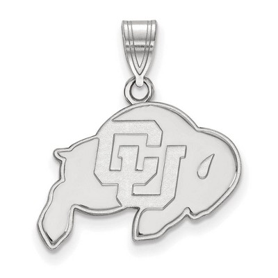 Black Bow Jewelry 14k White Gold Colorado Buffalos NCAA Medium Pendant