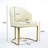 POVISON Modern Luxury Upholstered Dining Chairs Set of 2, Barrel Accent Chairs, Beige - 4 of 4