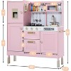 Kinder King Pretend Play Kitchen Wooden Toy Set for Kids w/Lights & Sounds, Utensils, Oven, Microwave, Gift for Boys Girls Age 3+ - 3 of 4