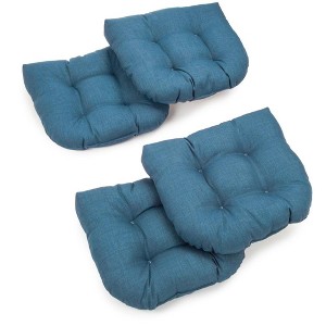 Blazing Needles, 19-inch U-Shaped Spun Polyester Outdoor Tufted Dining Chair Cushions (Set of 4) - 1 of 1