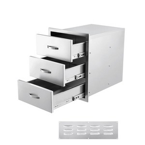 Outdoor Kitchen Drawers Stainless Steel, Flush Mount Triple Drawers - 1 of 4