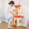 Qaba Kids Kitchen Play Set Role Play Cooking Toy, Educational Pretend Playset Game, w/ Water Circulation Spray Music Sound Light, 360° Rotation Faucet for 3-6 Years Old Beige, Pink - image 3 of 4