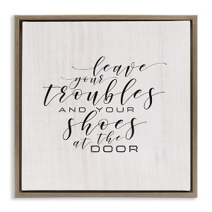 Stupell Industries Troubles & Shoes at Door, 18" x 18" - 1 of 4