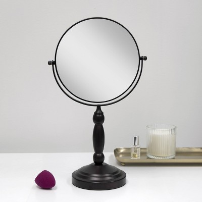 Elegant Round Countertop Vanity Mirror in Oil-Rubbed Bronze Finish