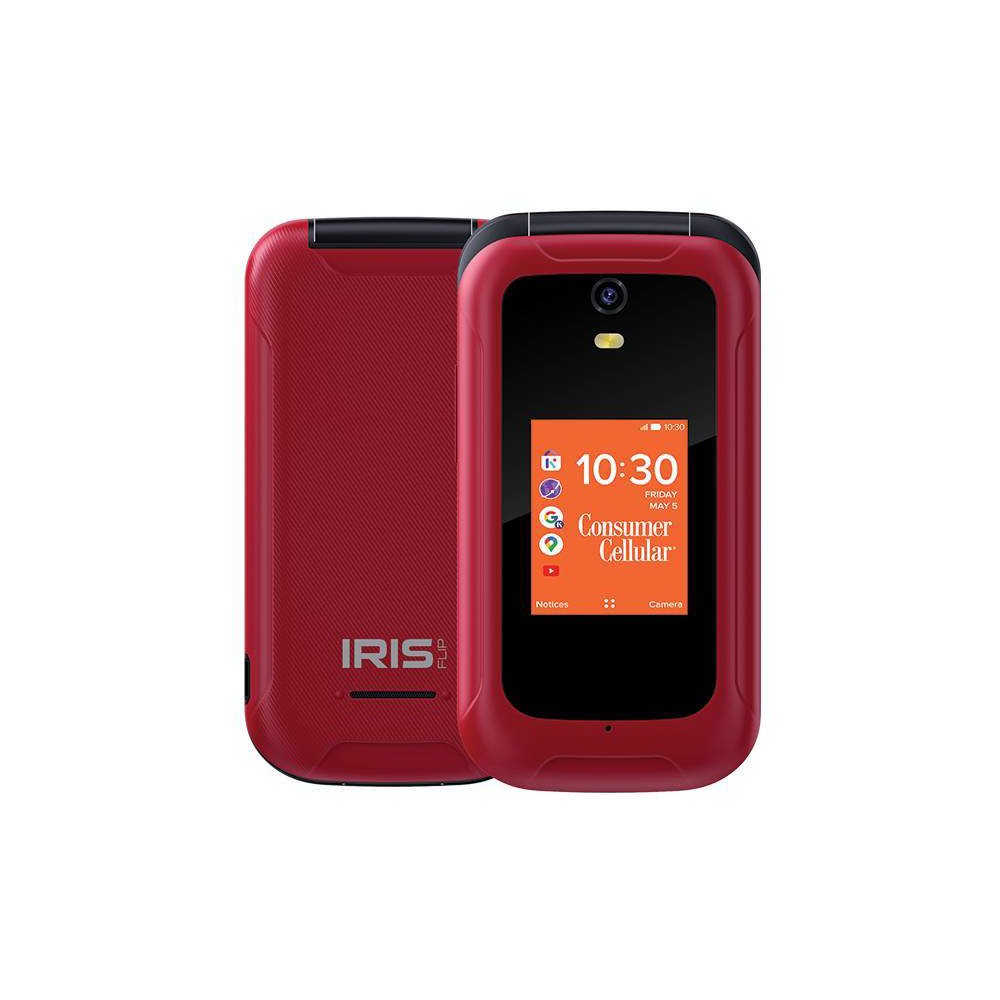 Photos - Other for Mobile Consumer Cellular Iris Flip  - Red(8GB)