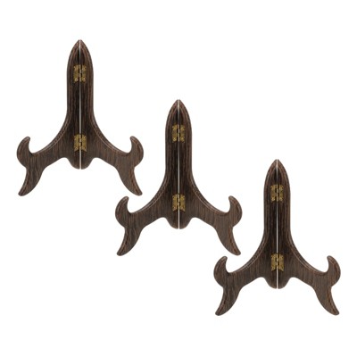 Unique Bargains Imitation Wood Adjustable Folding Picture Frame Display Stand 3 Pcs