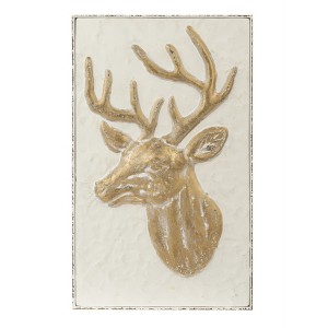 Ganz Embossed Christmas Deer Wall Décor, White & Gold, 20in - 1 of 1