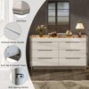 AMERLIFE 47.2" 8 Drawer Dresser with LED Light and Glass Tabletop & 2 Six-Grid Jewelry Drawers, Cream & Grey - 4 of 4